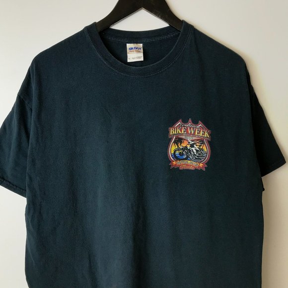 2014 73rd Annual Bike Week Dayton Beach Florida T Shirt Adult Black XL Solid - Picture 14 of 16